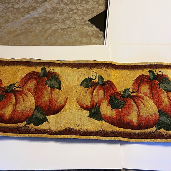 Colorful Pumpkin Tapestry Table runner 72x13 - Picture 4 of 7